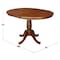 International Concepts Round 36 in Rd Top Pedestal Table, 12 in Leaf, 28.9 inH, Dining Height, Espresso, 36 W, 48 L, Wood K581-36RXT - alternate 6